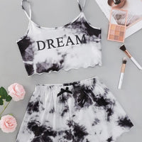 Tie Dye Lettuce Trim Cami PJ Set