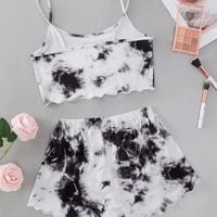 Tie Dye Lettuce Trim Cami PJ Set