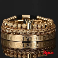 3Pcs Stainless Steel Luxury Bracelet Set