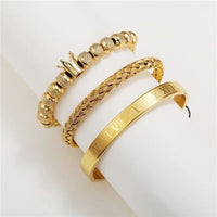 3Pcs Stainless Steel Luxury Bracelet Set