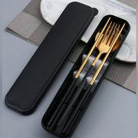 2 Set Cutlery 3 pcs Stainless Steel Spoon-Fork-Chopstick