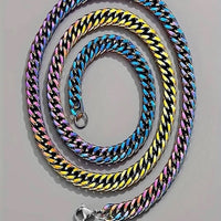 Men Multicolor Stainless Steel Chain Necklace