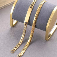 2 Pcs Men Stainless Steel Bracelet Set