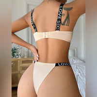 Letter Tape Lingerie Set