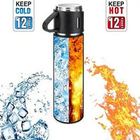 1 Set Stainless Steel Thermal Cup, Double Layer Leakproof Insulated Water Bottle