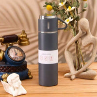 1 Set Stainless Steel Thermal Cup, Double Layer Leakproof Insulated Water Bottle