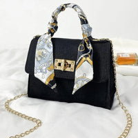 Mini Square Bag Twist Lock Chain Strap Felt