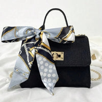 Mini Square Bag Twist Lock Chain Strap Felt