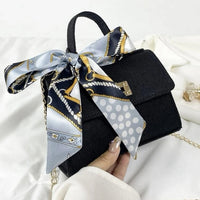 Mini Square Bag Twist Lock Chain Strap Felt