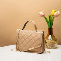 Waterproof, Lightweight, Business Casual Mini Quilted Embossed Flap Square Bag