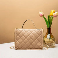 Waterproof, Lightweight, Business Casual Mini Quilted Embossed Flap Square Bag