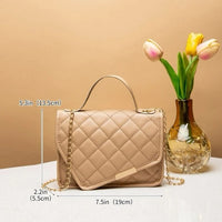 Waterproof, Lightweight, Business Casual Mini Quilted Embossed Flap Square Bag