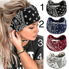 Vintage Paisley Pattern Headbands For Girls With Colorful HeadBead