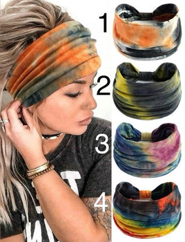 Women Tie Dye Fashion Wide Hair Band For Daily Life