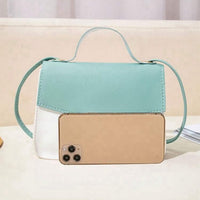 Mini Two Tone Twist Lock Flap Square Bag Top Handle