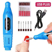 1set blue Professional Electric Nail Drill Machine Nail Files Pen Pedicure