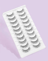 10pairs Natural False Eyelashes & 4pcs Tool Set