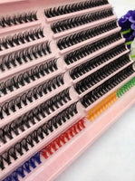 320 Pcs Mixed 30d+50d Colorful Fluffy Crossed D Curl False Eyelashes