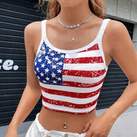 EZ Wear Americana Print Crop Cami Top