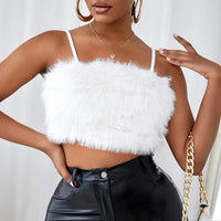 Fuzzy Front Crop Cami Top