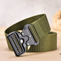 Men's Green Cobra Style Nylon Belt With Quick-release Buckle