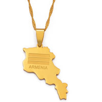 Stainless Steel Armenia Map Pendant Necklaces