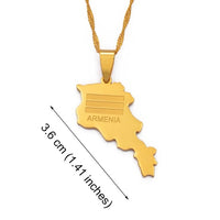 Stainless Steel Armenia Map Pendant Necklaces