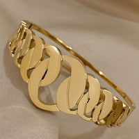 Fashion Design Hollow Chain Stainless Steel Bangle Bracelet For Women