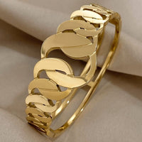 Fashion Design Hollow Chain Stainless Steel Bangle Bracelet For Women