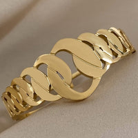 Fashion Design Hollow Chain Stainless Steel Bangle Bracelet For Women