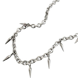 Funky Stainless Steel Studded Decor Pendant Necklace