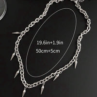 Funky Stainless Steel Studded Decor Pendant Necklace