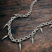 Funky Stainless Steel Studded Decor Pendant Necklace