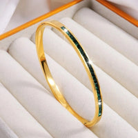 Women Stylish Design Stainless Steel Single Row Drill Bracelet