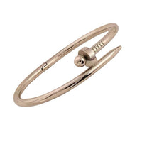 Women Silver Stainless Steel Spike Bangle Bracelet