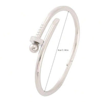 Women Silver Stainless Steel Spike Bangle Bracelet