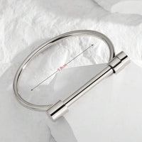 Women Silver Stainless Steel Bangle Bracelet