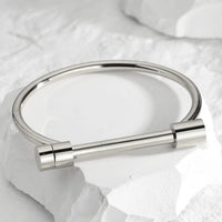 Women Silver Stainless Steel Bangle Bracelet