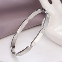 Women Silver Versatile, Square Shaped, Stainless Steel Bracelet