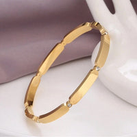 Women Gold Versatile, Square Shaped, Stainless Steel Bracelet