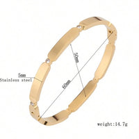 Women Gold Versatile, Square Shaped, Stainless Steel Bracelet