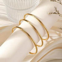 Women 3Pcs/Set Stainless Steel Solid Bangle