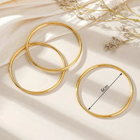 Women 3Pcs/Set Stainless Steel Solid Bangle