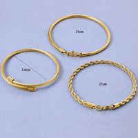 Women 3Pcs/Set Stainless Steel Bracelet