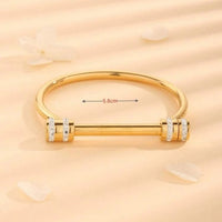 Women Stainless Steel Rhinestone Bangle Bracelet