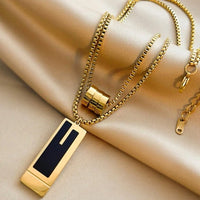 1Pc Double-layer Stainless Steel High-end Necklace