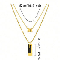 1Pc Double-layer Stainless Steel High-end Necklace