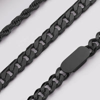 3Pcs Men Stainless Steel Black Bracelets Set