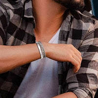 3Pcs Men Fashionable Simple Stainless Steel Bracelets