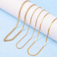 3Pcs Men Stainless Steel Gold Color Necklace Set